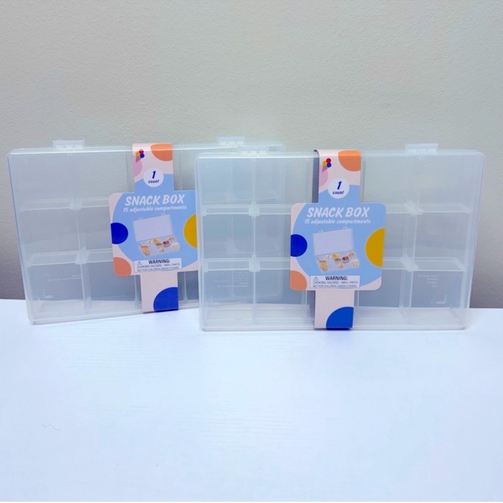 NWT Target Bullseye Set of 2 Bento Snackle Storage Boxes with 15 Compartments